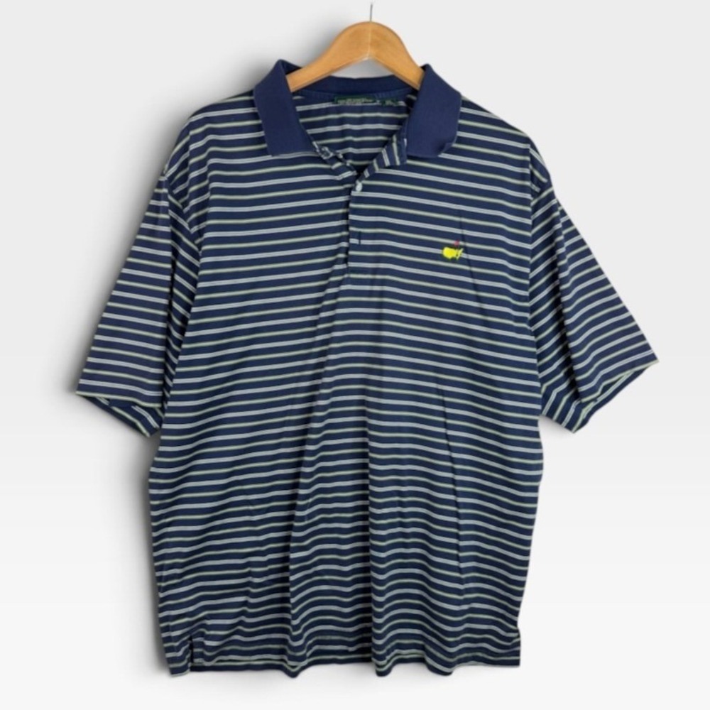 Amen Corner Master Polo Shirt Mens XL Golf Augusta National Blue Striped